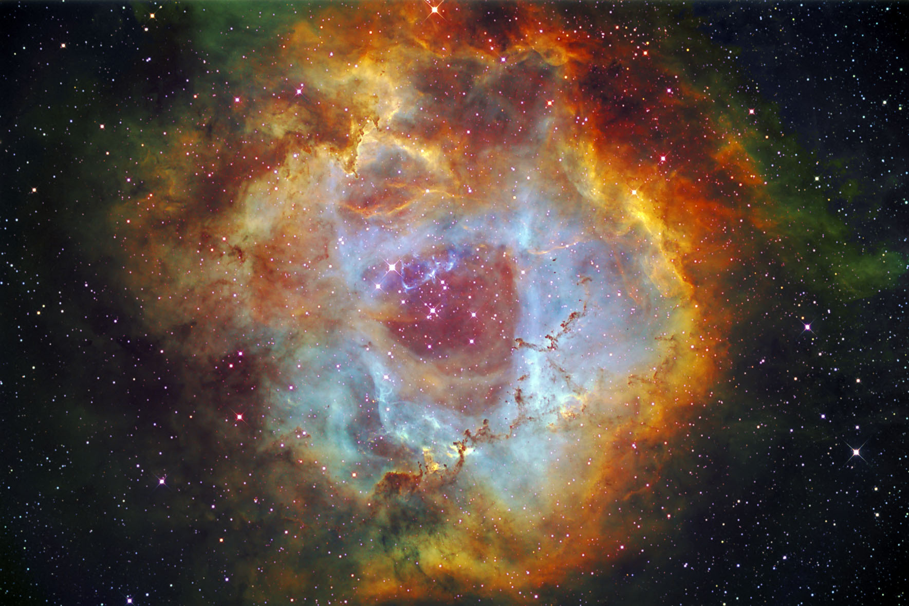 The Rosette Nebula, HST color palette
