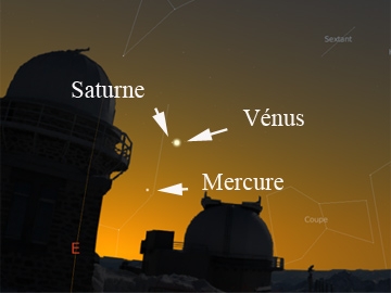 Saturne, Vnus et Mercure s'invitent dans le ciel mardi matin, avec l'toile Rgulus et la Lune