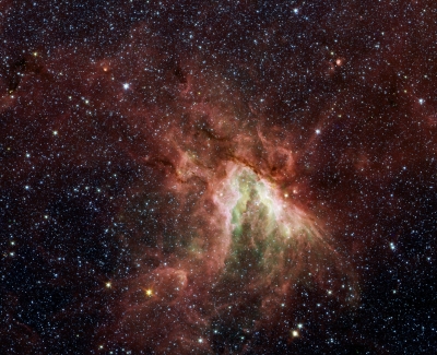 M17 vue en IR par le télescope spatial Spitzer