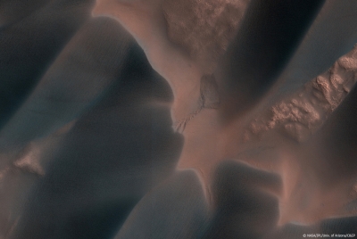 Les dunes de sable qui entourent le pôle Nord martien changent continuellement d'aspect...