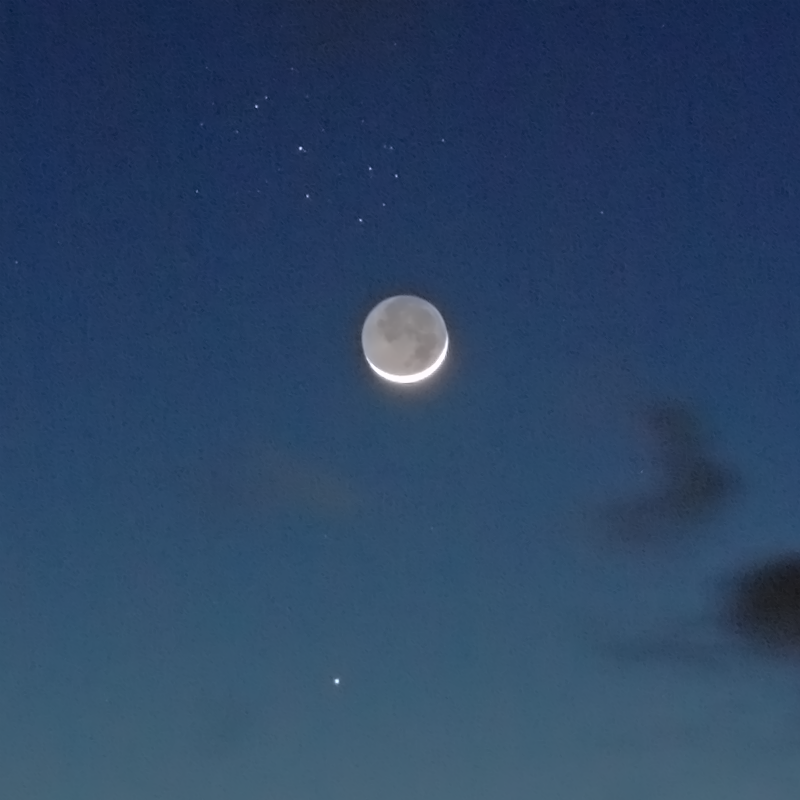 Lua, Plêiades e Mercúrio