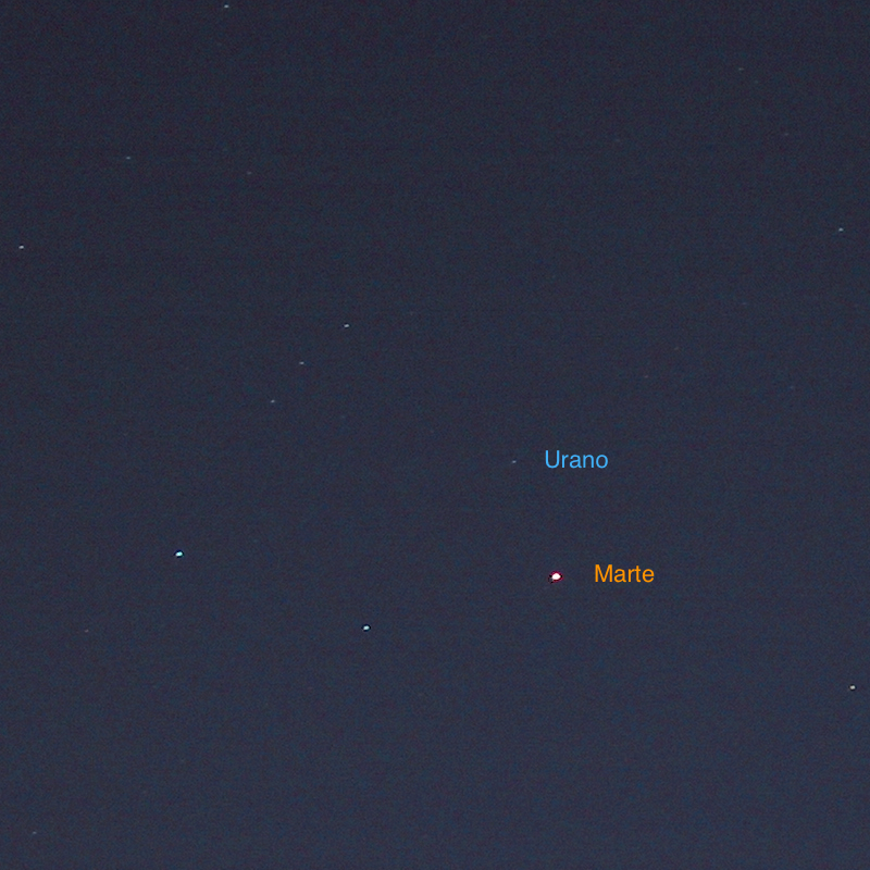 Marte e Urano em 25-Novembro-2001 18:00 UTC
