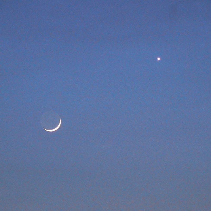 Vénus e Lua e Luz da Terra em 14-Abril-2002 19:50 UTC