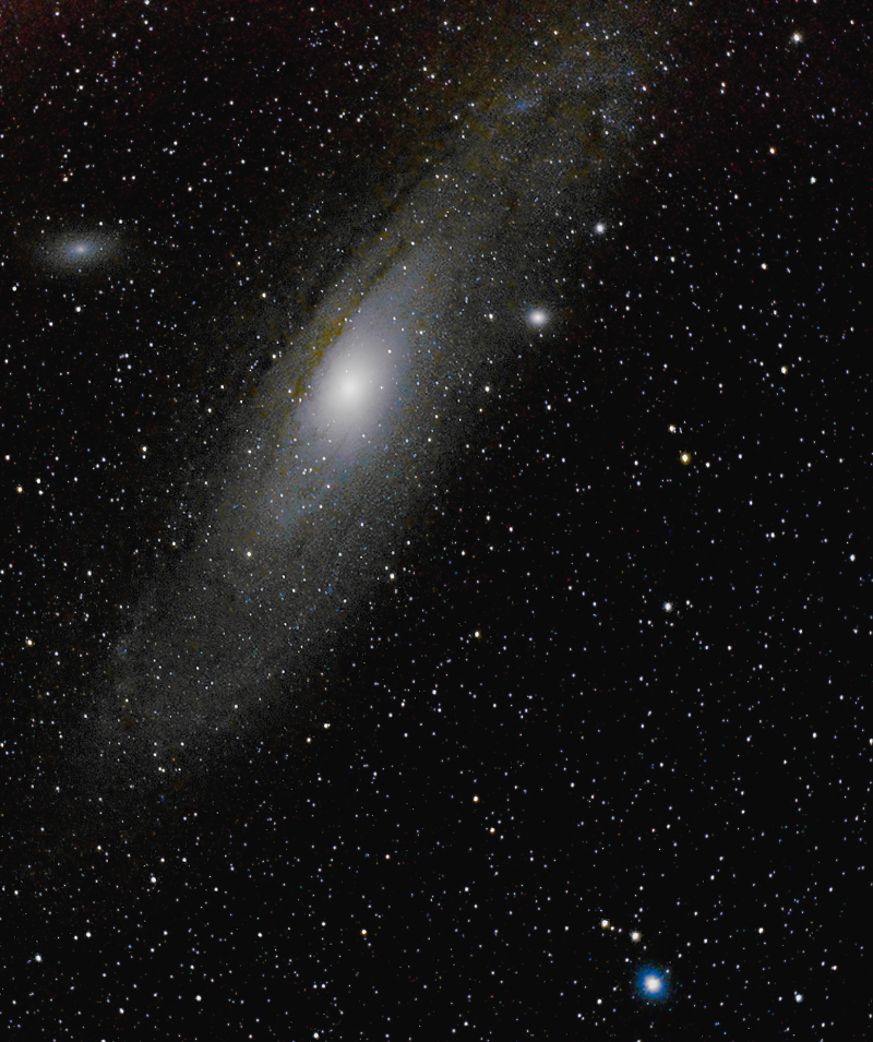 Galáxias Messier 31 (Andrómeda), Messier 32 e Messier 110