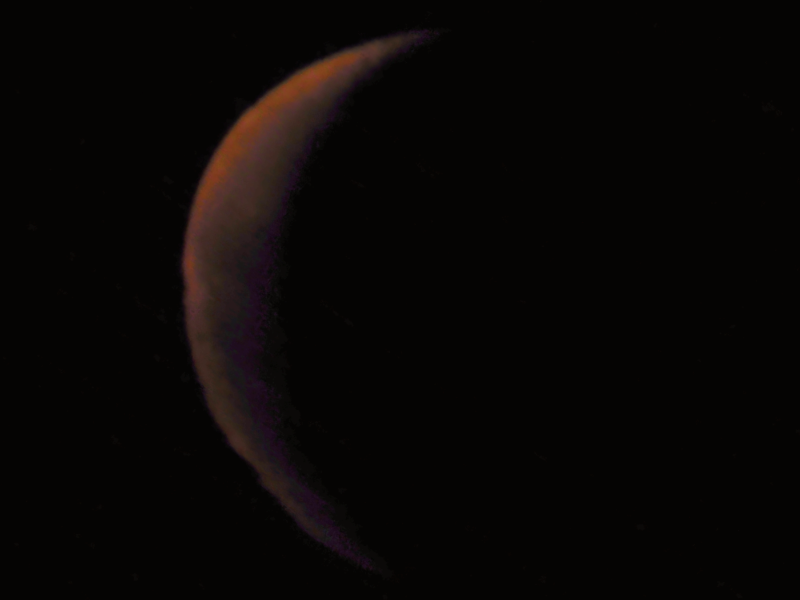 A Lua às 05:16 a apenas meio grau de altitude