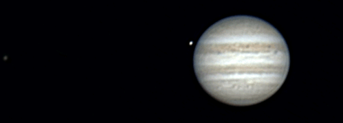 Júpiter e Europa a transitar e o Io a aproximar