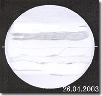 Jpiter do dia 26.04.2003 s 21 h 45 min UT