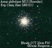 Amas globulaire M13 dans la Constellation Hercules