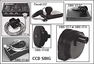 Photos de modèles de caméras CCD SBIG