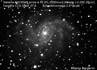 Image de la galaxie Ngc6946 prise avec une caméra CCD ST6