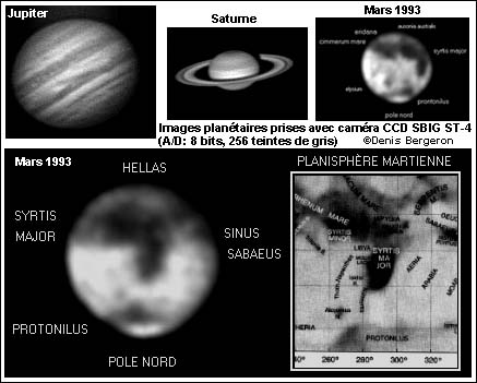 Images  d'objets du ciel prises avec une caméra CCD de première génération SBIG ST4