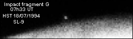 Animation provenant du HST montrant l'explosion d'un des fragments sur le limbe de Jupiter