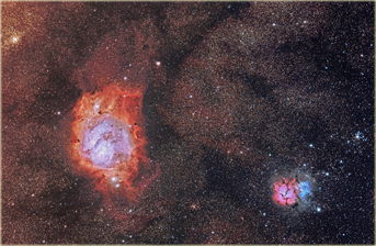 The Lagoon and Trifid Nebula