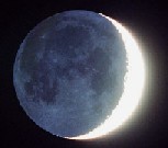 Lumière cendrée de Lune photographiée par Lorenzo Lovato en mai 1999 avec un SCT de 250 mm f/6.3.