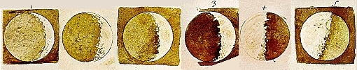 Les dessins de la Lune réalisés par Galilée.