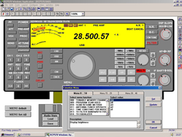 The RCP2 software connected to the TS-570D via a straight serial  RS-232 cable