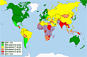 Carte mondiale de l'indice IDH.