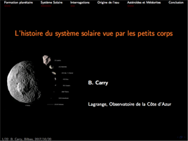L’histoire du système solaire vue par les petits corps par Benoit Carry,Observatoire de la Côte d'Azur