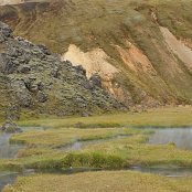 Les sources d'eau chaude de Landmannalaugar.