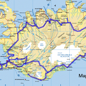 Carte de l'Islande et notre parcours.