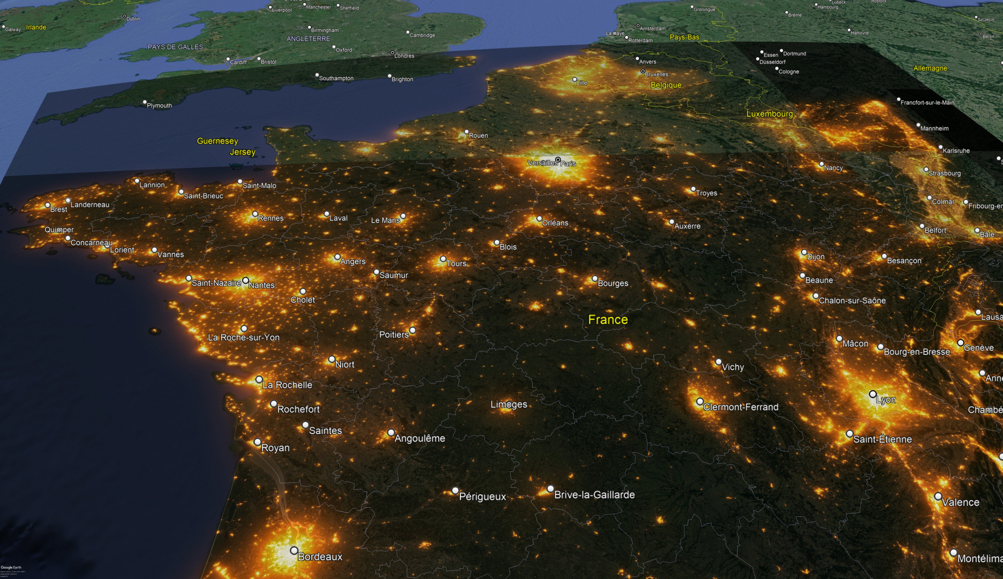 Pollution lumineuse France 2023