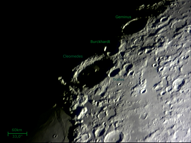 Cratères et mers sur la Lune